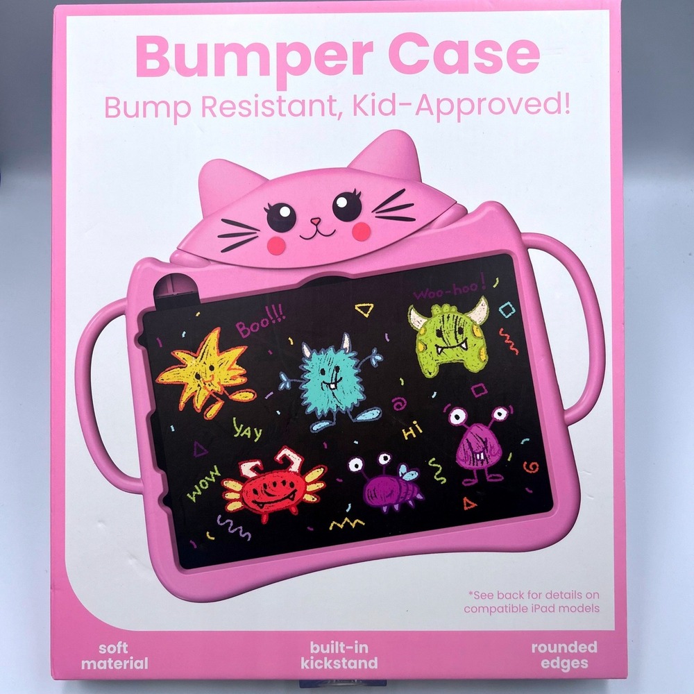 Pink Cat Bumper Case for iPad Pro 11 & Air 4 10.9 Shockproof Silicone Kickstand